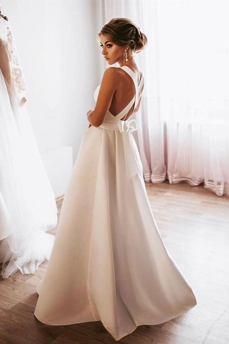 Elegant White Lace Tulle Long Prom Dress, White Evening Dress M2434 on  Luulla